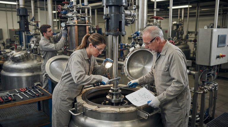 Mantenimiento de reactores industriales