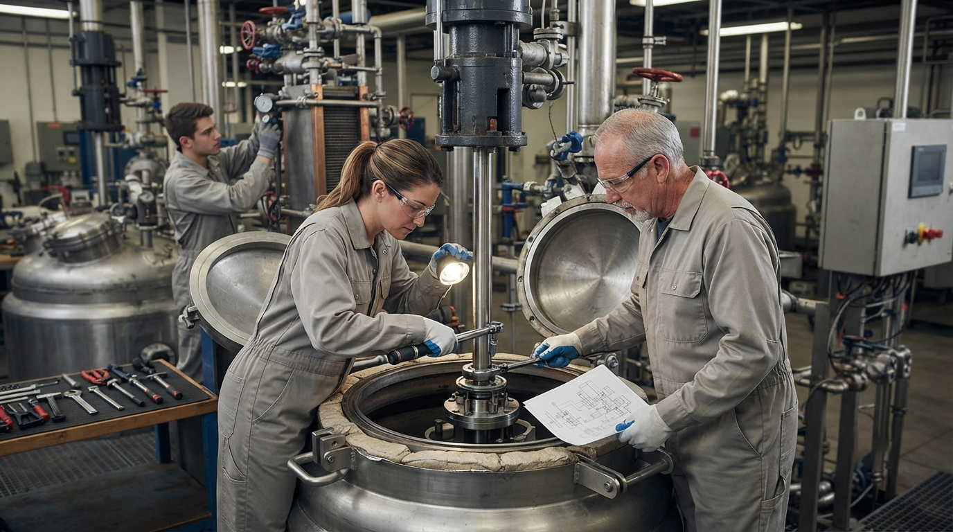 Mantenimiento de reactores industriales